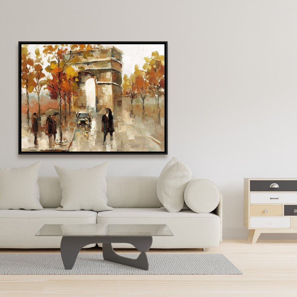 Arc de Triomphe en automne | Toile encadrée orange