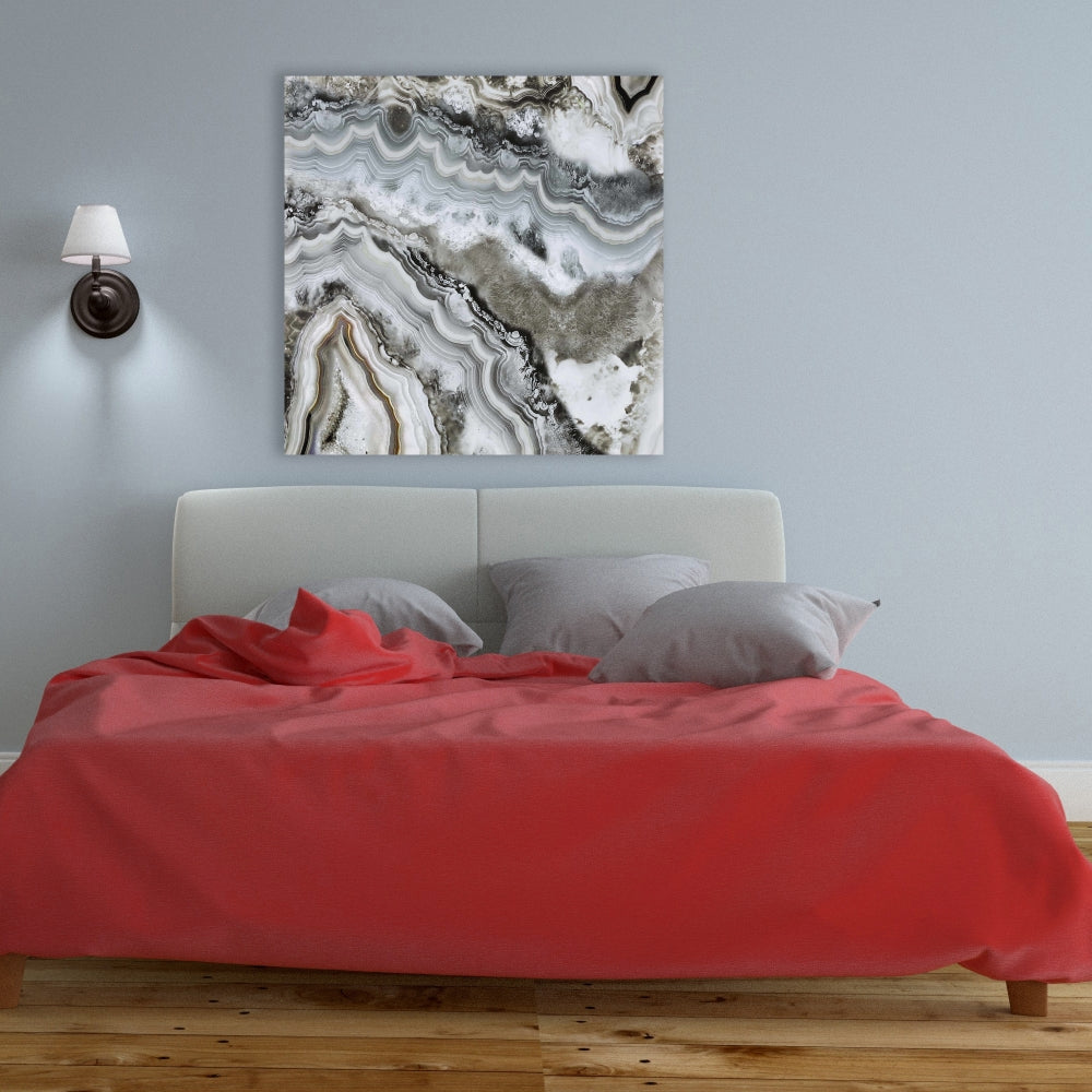 Abstract Geode Canvas - White Abstract Minerals Home Decor
