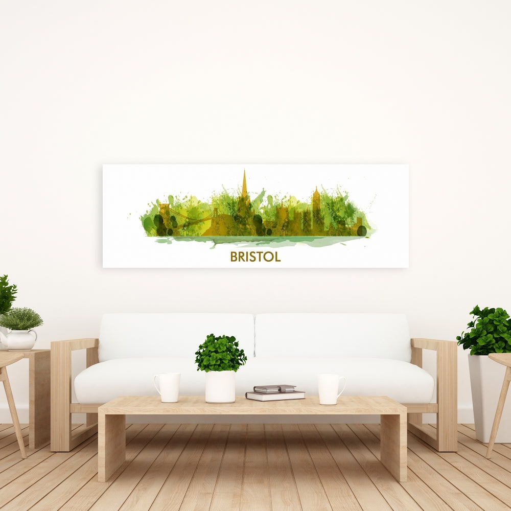 Paint Splash Bristol Silhouette Canvas | Home Decor Bedroom