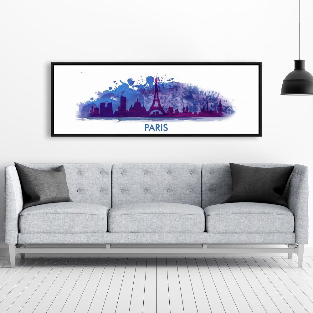 Paint Splash Silhouette of Paris Canvas | Home Decor Art