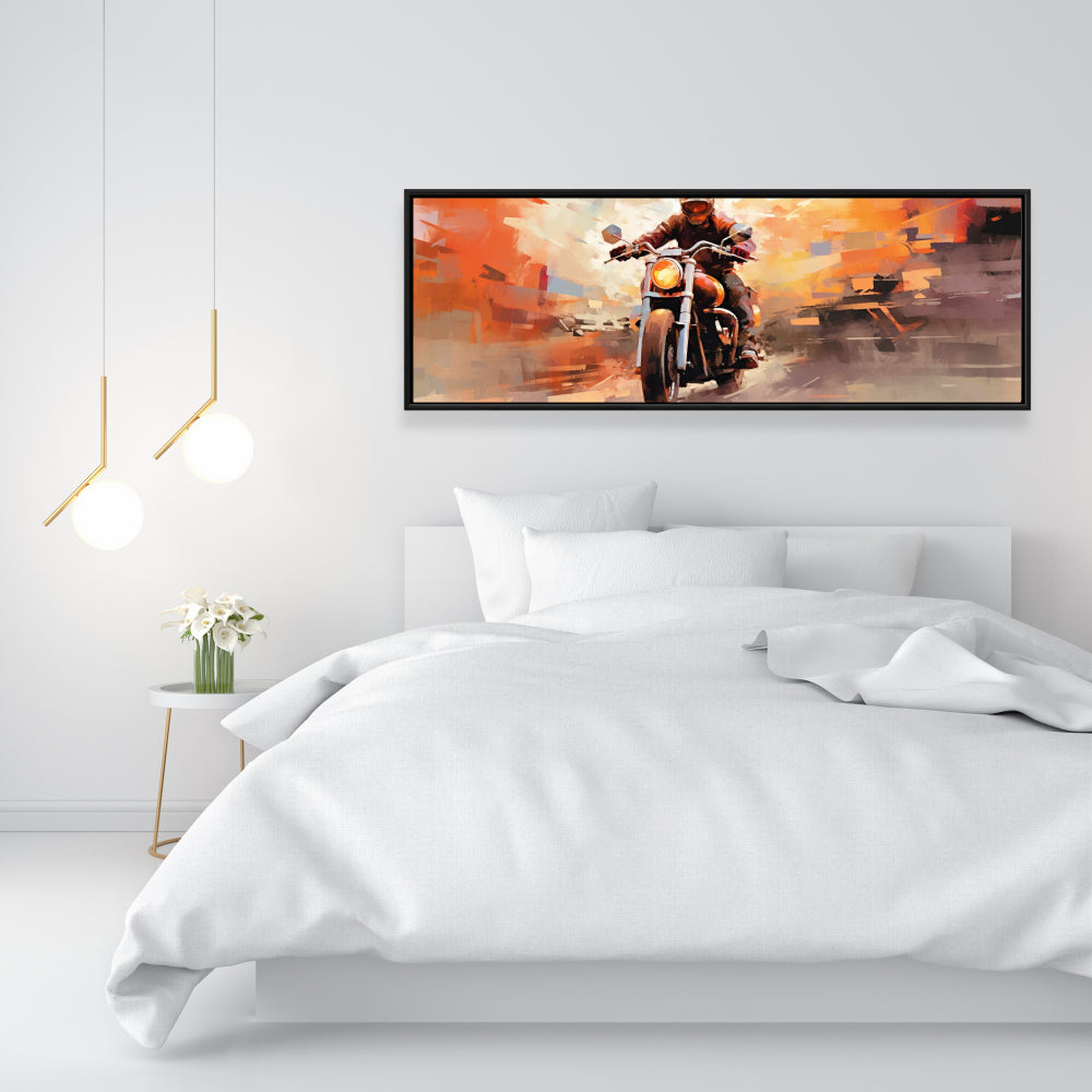 Accélération sur toile | Cadre blanc décoratif pour chambre à coucher, idéal pour les loisirs