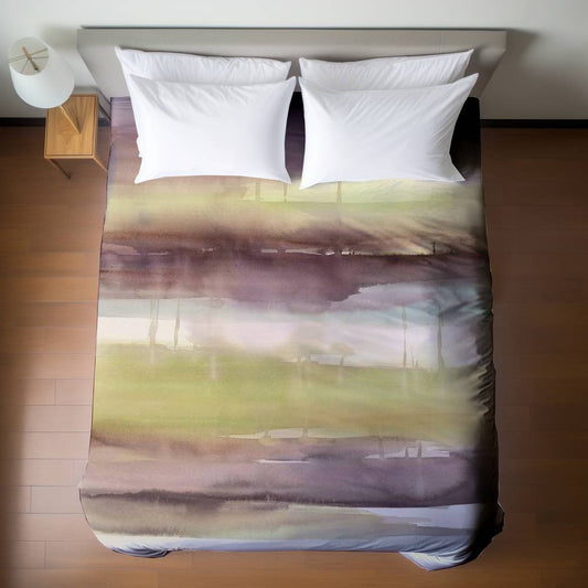 Beautiful Stripes Purple Duvet Cover - Bedroom Home Decor