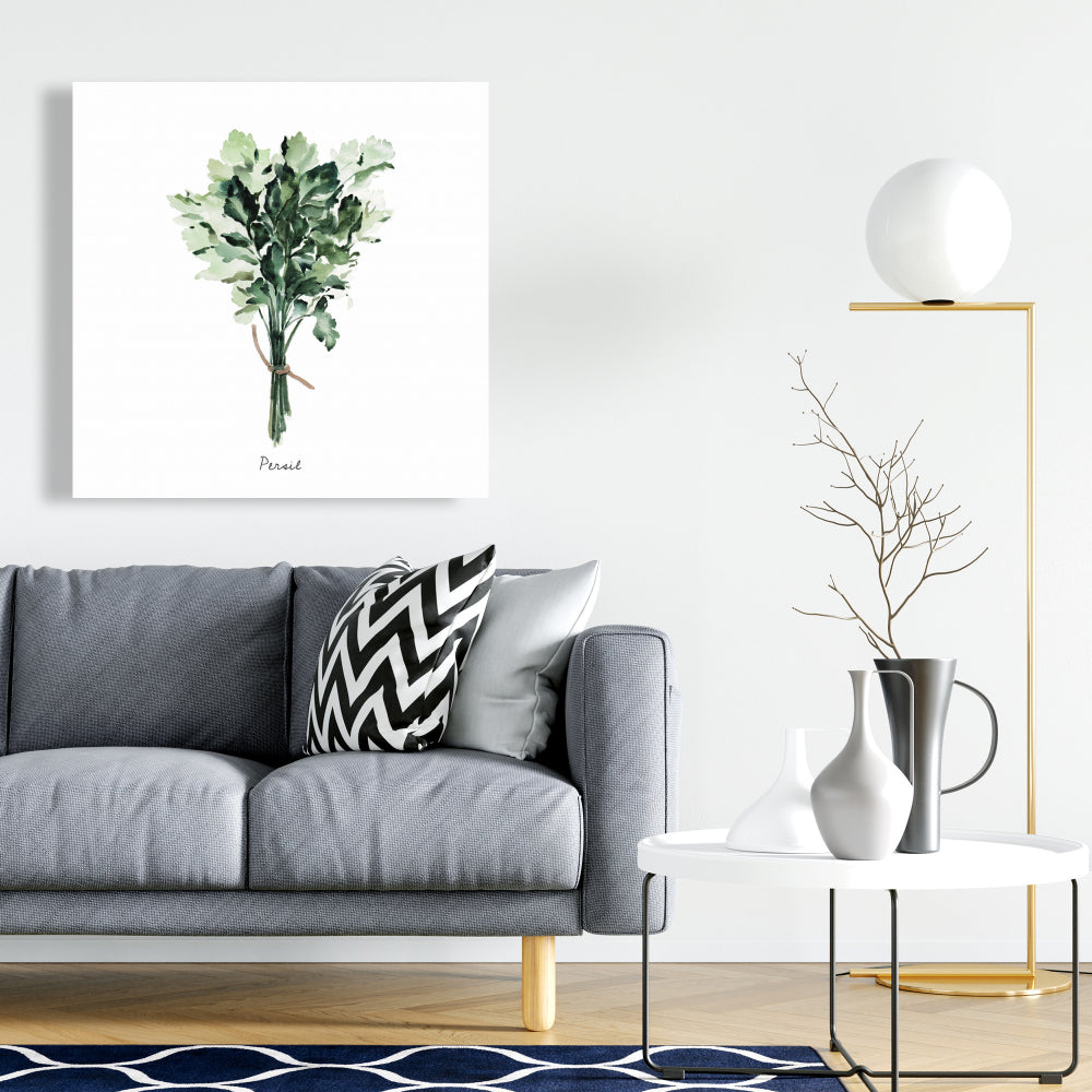 Toile blanche gastronomique – Bouquet de Persil attaché | Décoration d'intérieur