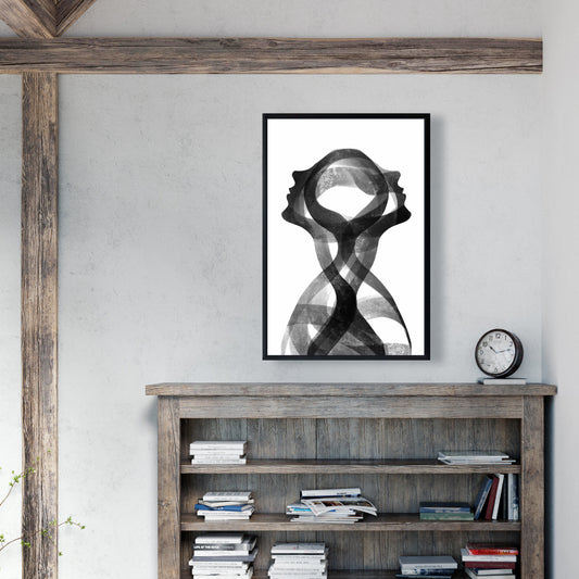 Mental Fusion Abstract Shapes Framed Canvas - Home Decor