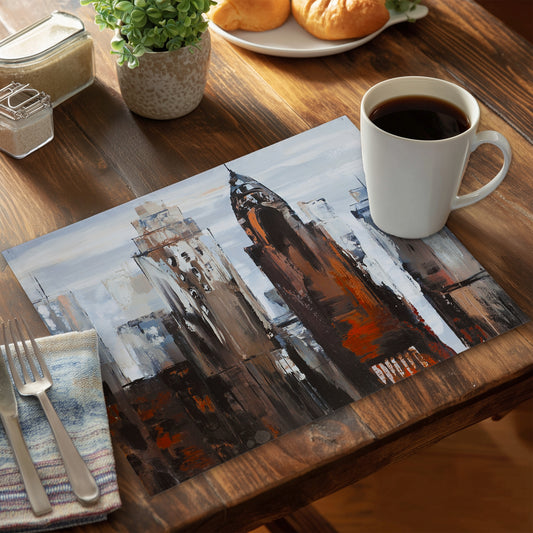 Gray day in the city - 14"x18" Polyester Placemat