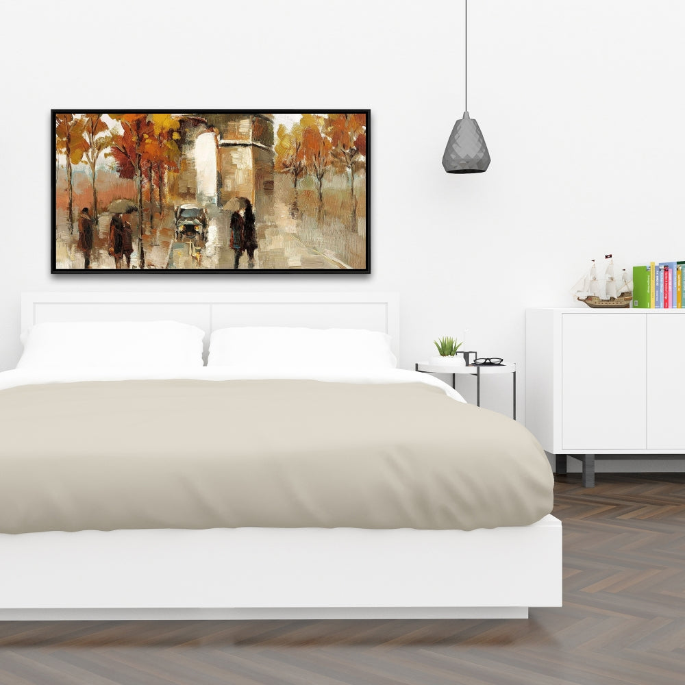 Arc de Triomphe en automne | Toile encadrée orange