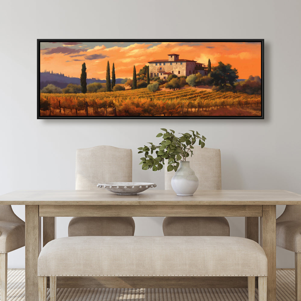 Toile Far Manor – Arbres encadrés jaunes | Décoration d'intérieur moderne