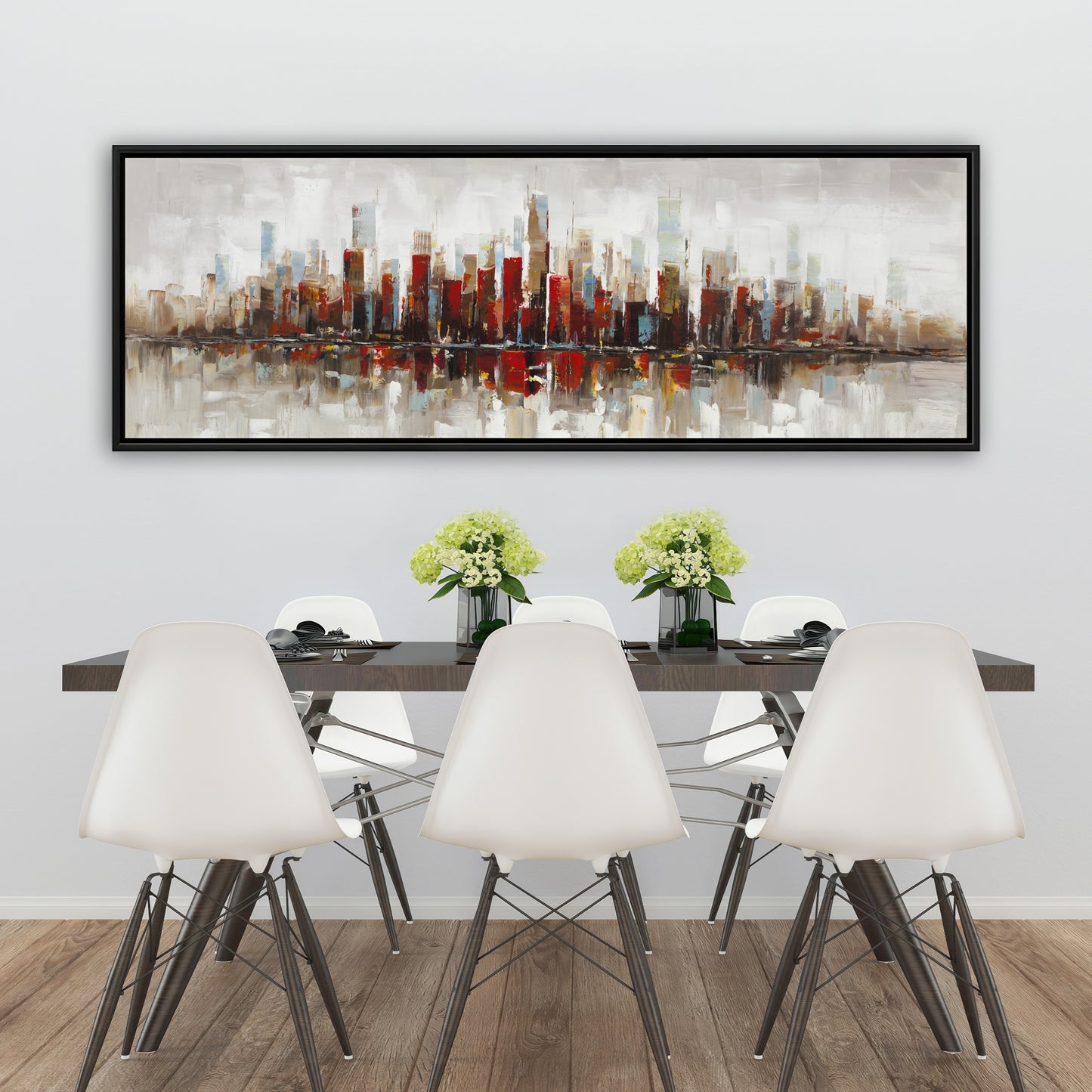 Toile abstraite de gratte-ciels colorés | Décoration murale pour chambre