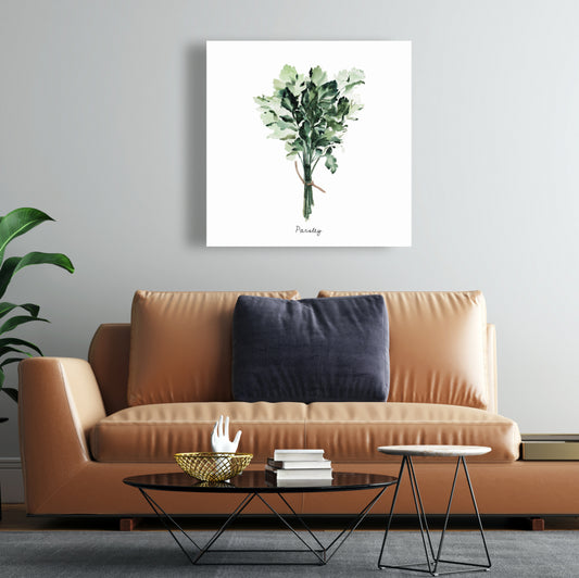 Toile « Tied Up Persil Bundle » | Décoration intérieure avec feuilles