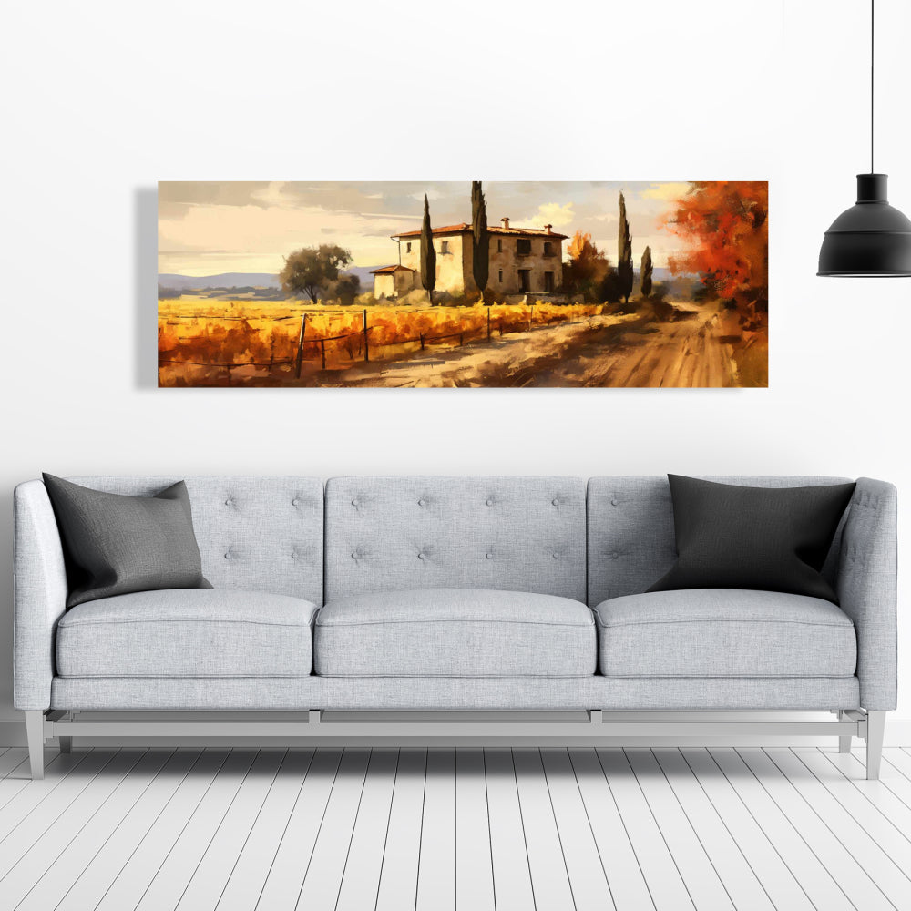 Silent House Landscape Canvas | White Illustrative Home Decor