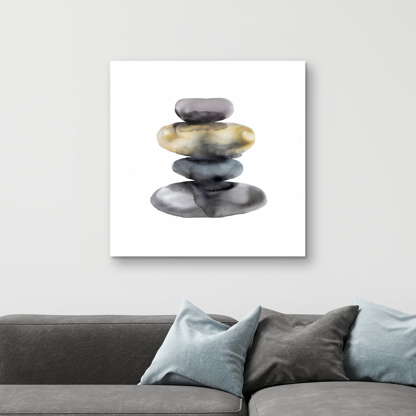 Toile Nature morte avec minéraux et pierres chaudes - Décoration de chambre