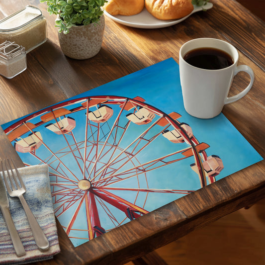 Ferris wheel by a beautiful day - 14"x18" Polyester Placemat