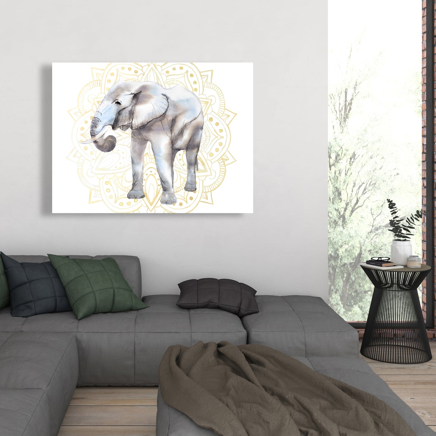 Bohemian Elephant Canvas - Elephant on Mandalas | Home Decor