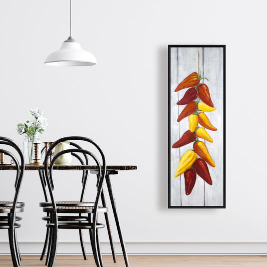 Rope of Chili Peppers Canvas - Vibrant Kitchen Wall Decor