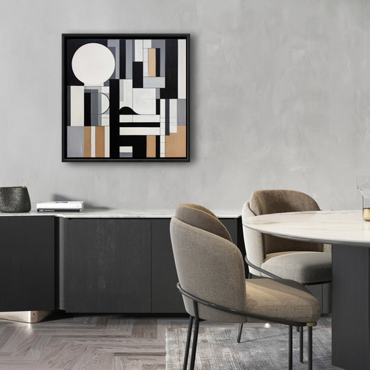 Toile encadrée minimaliste et abstraite - Décoration d'intérieur moderne