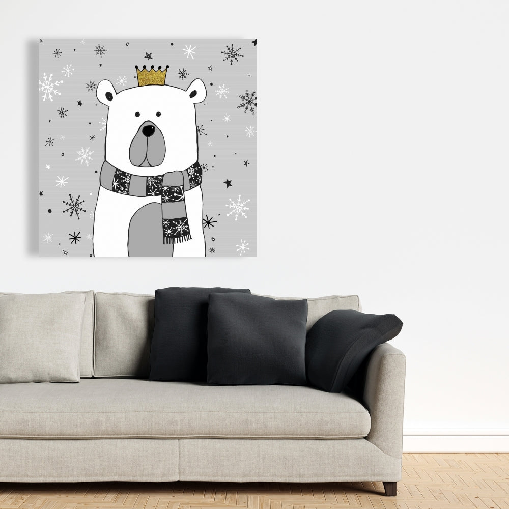 Magnifique toile d'ours gris pour la décoration du salon