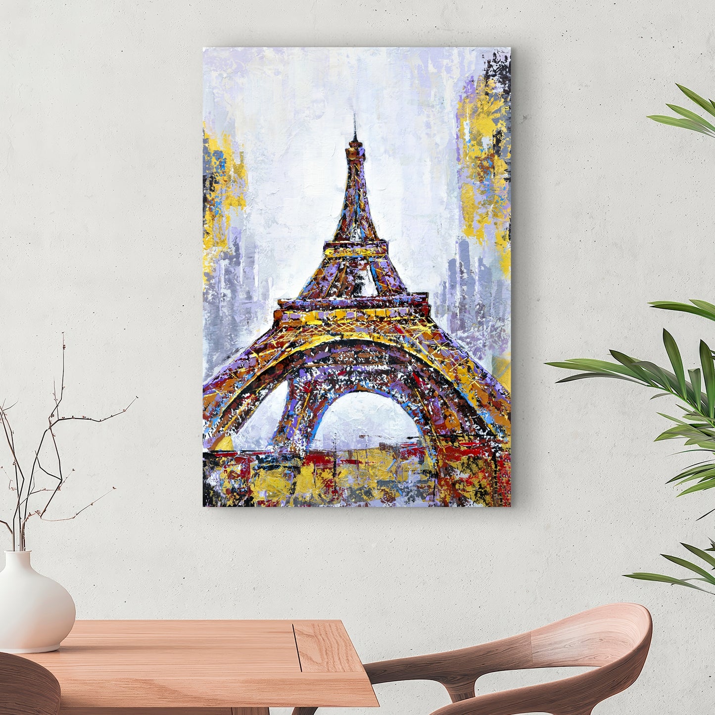 Eiffel Tower Abstract Canvas - Contemporary Bedroom Decor