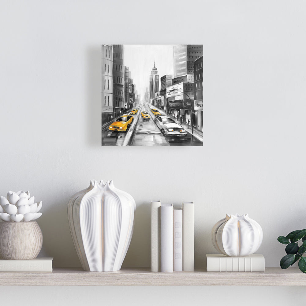 Toile « Taxis jaunes à New York » | Décoration d'intérieur grise