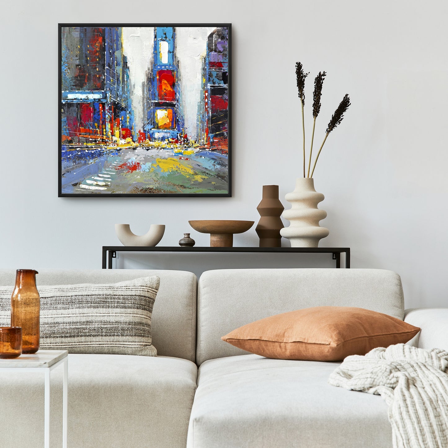 Toile encadrée « Bâtiments colorés abstraits » | Décoration d'intérieur