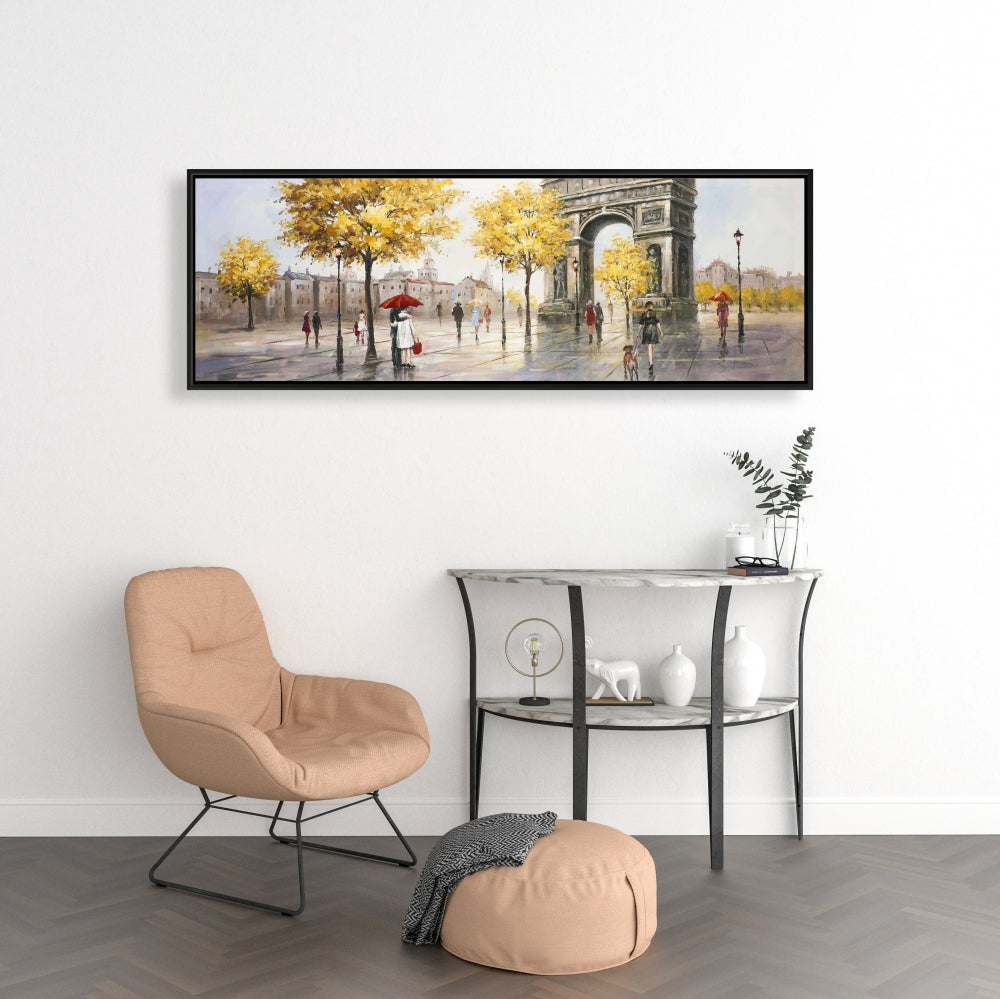 Toile moderne représentant une scène de rue de l'Arc de Triomphe - Décoration d'intérieur