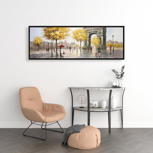 Toile moderne représentant une scène de rue de l'Arc de Triomphe - Décoration d'intérieur