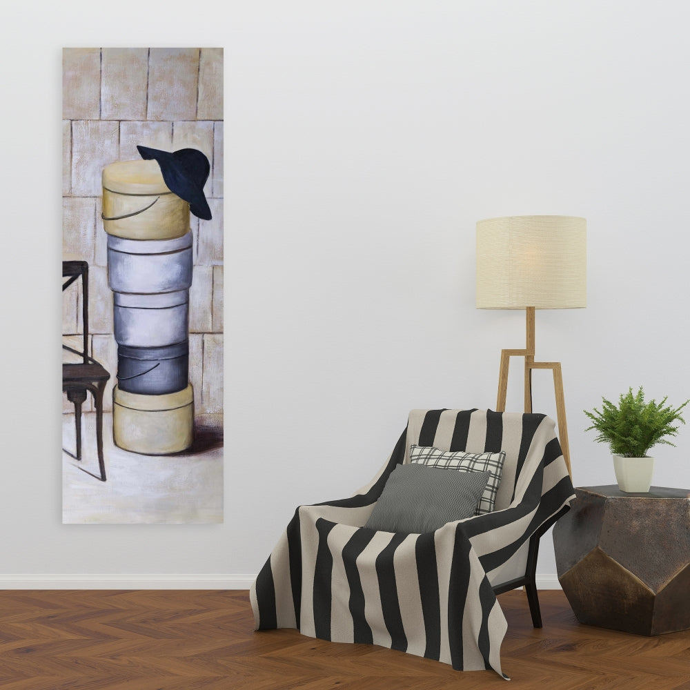 Object Brown Hat Boxes Canvas | Contemporary Home Decor Art