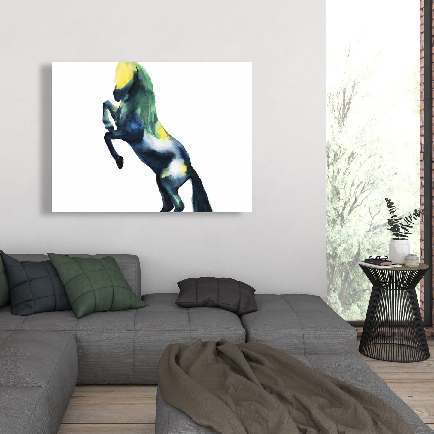Greeting Horse Canvas - Farm Animal Art for Bedroom Decor