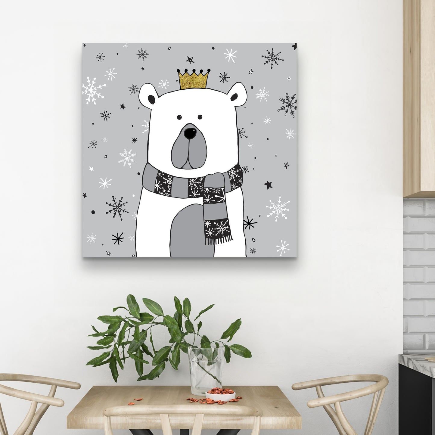 Magnifique toile d'ours gris pour la décoration du salon