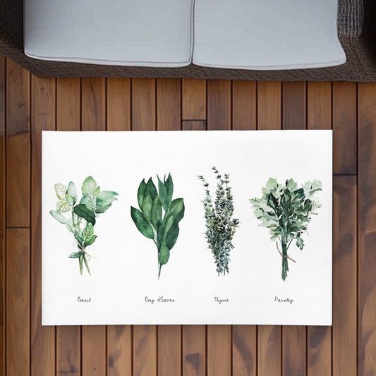 Fine Herbs Outdoor Area Rug | Farmhouse Home Decor Accent