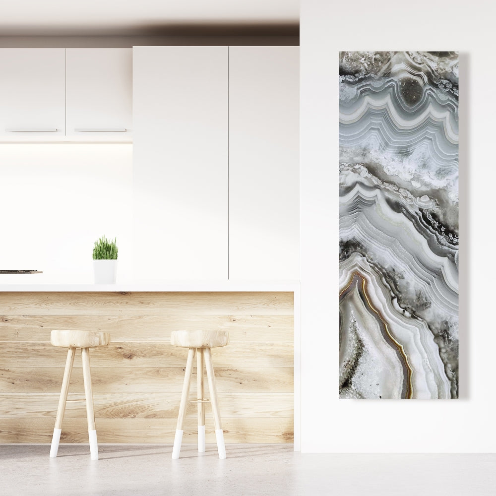 Abstract Geode Canvas - White Abstract Minerals Home Decor