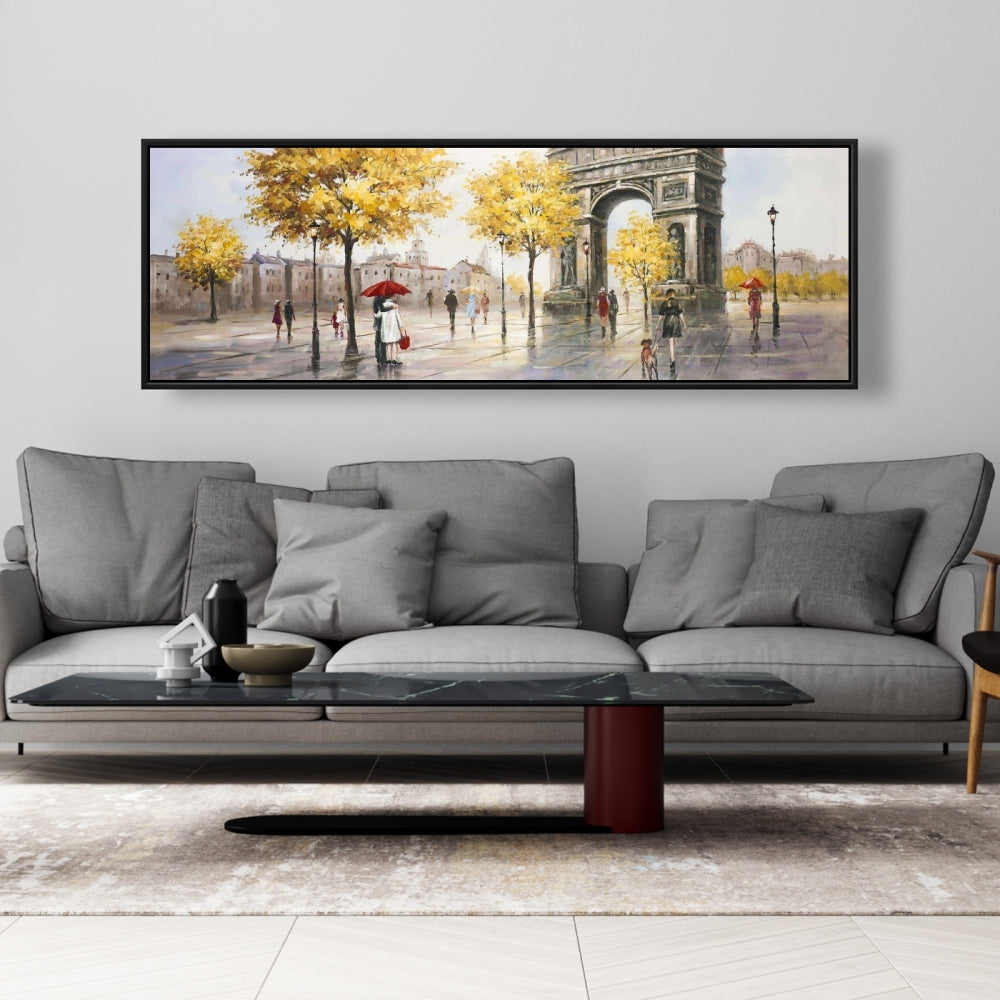 Toile moderne représentant une scène de rue de l'Arc de Triomphe - Décoration d'intérieur