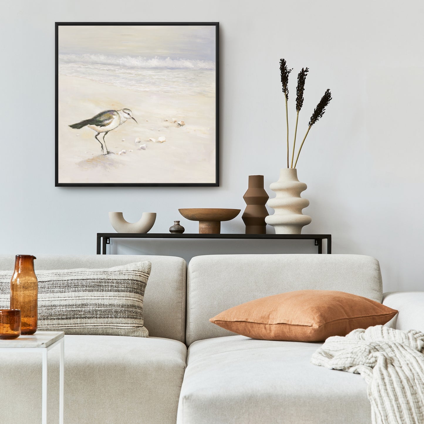 Toile de plage de Bécasseau semipalmé | Décoration murale d'oiseaux