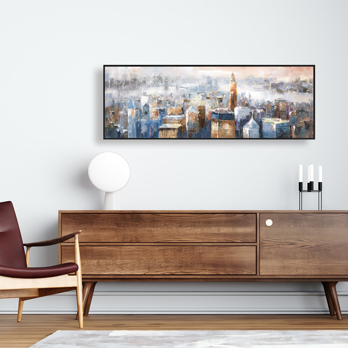 Toile abstraite de New York | Décoration de chambre moderne