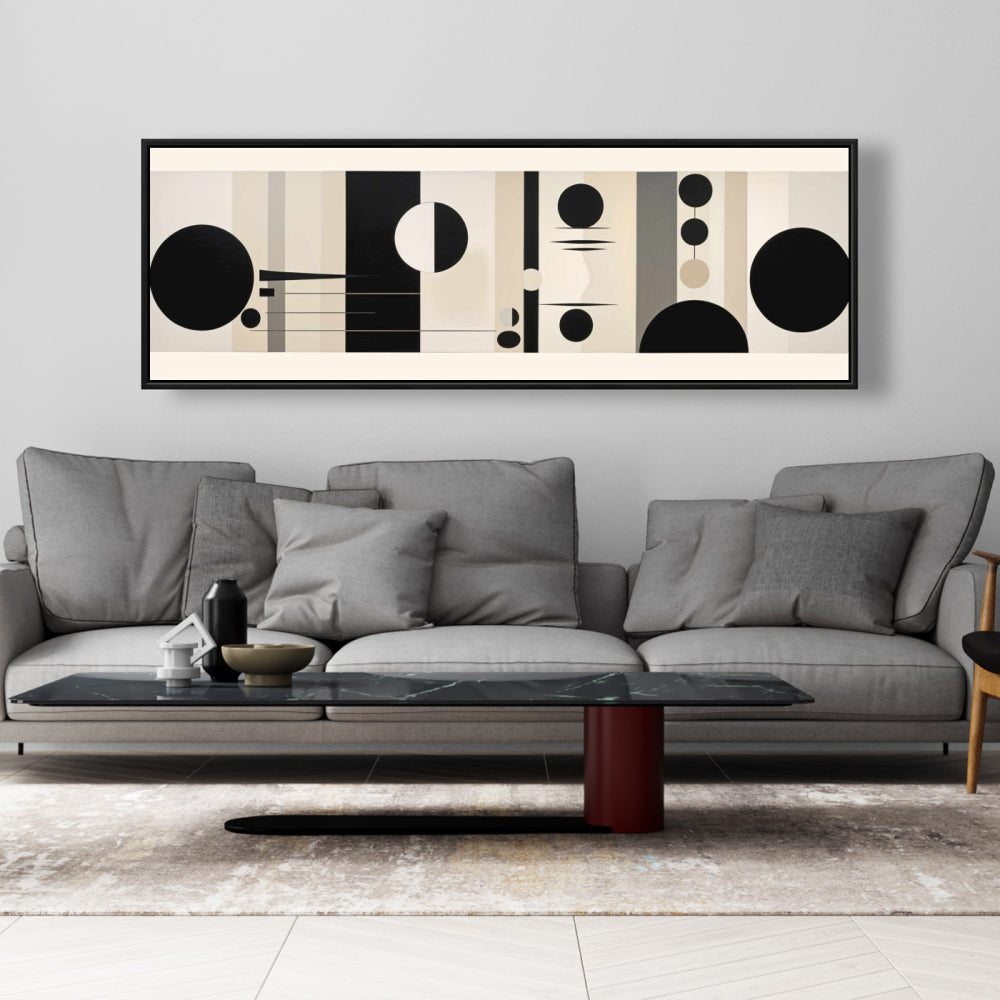 Lowering Minimalist Framed Canvas | Shapes Livingroom Decor