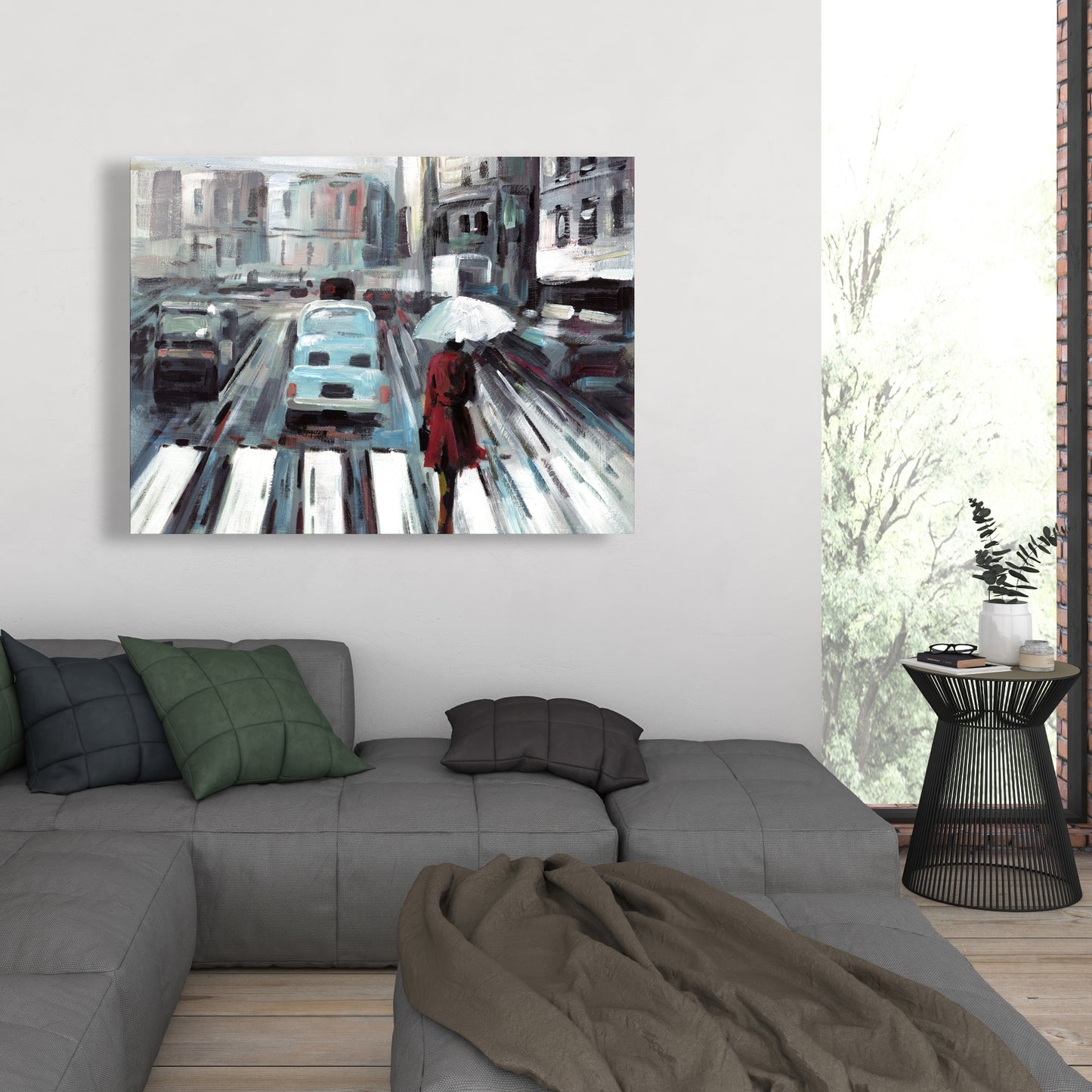 Abstract Pedestrian Crossing Canvas | Contemporary Bedroom Art