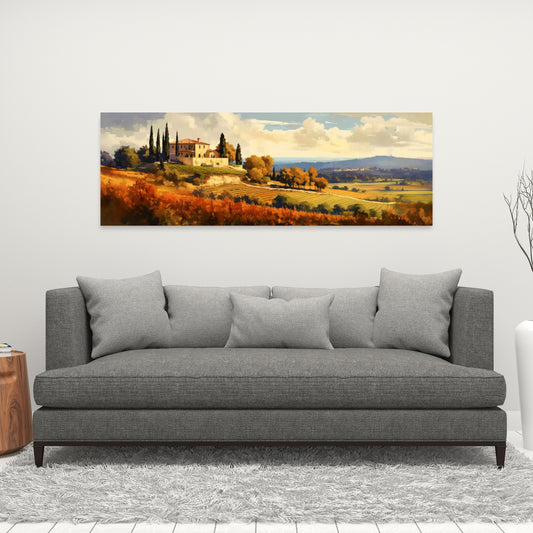 Toile « Sur la colline » | Décoration murale contemporaine blanche pour chambre à coucher