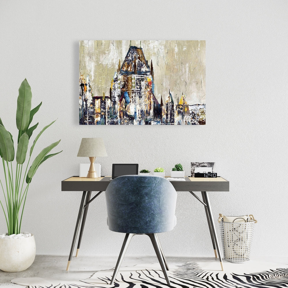 Abstract Château Frontenac Canvas - Blue Cities Home Decor