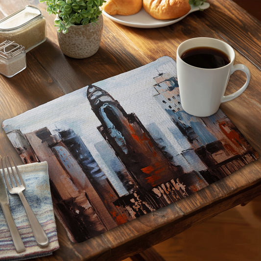 Sullen day in the city - 14"x18" Braided Polyester Placemat
