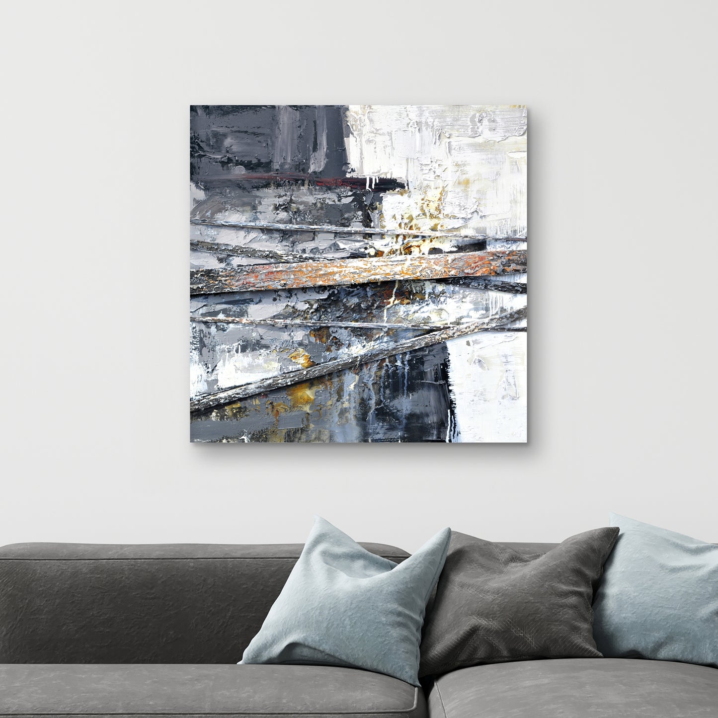 Toile industrielle abstraite | Décor à rayures texturées