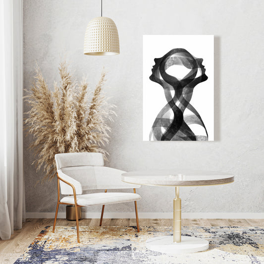 Mental Fusion White Abstract Canvas | Home Decor Art