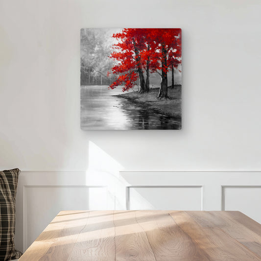 Peaceful view - Gray Bedroom Metal Print for Home Decor