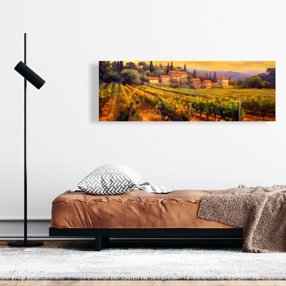 Toile jaune représentant des arbres dans le salon de la plantation – Décoration d'intérieur