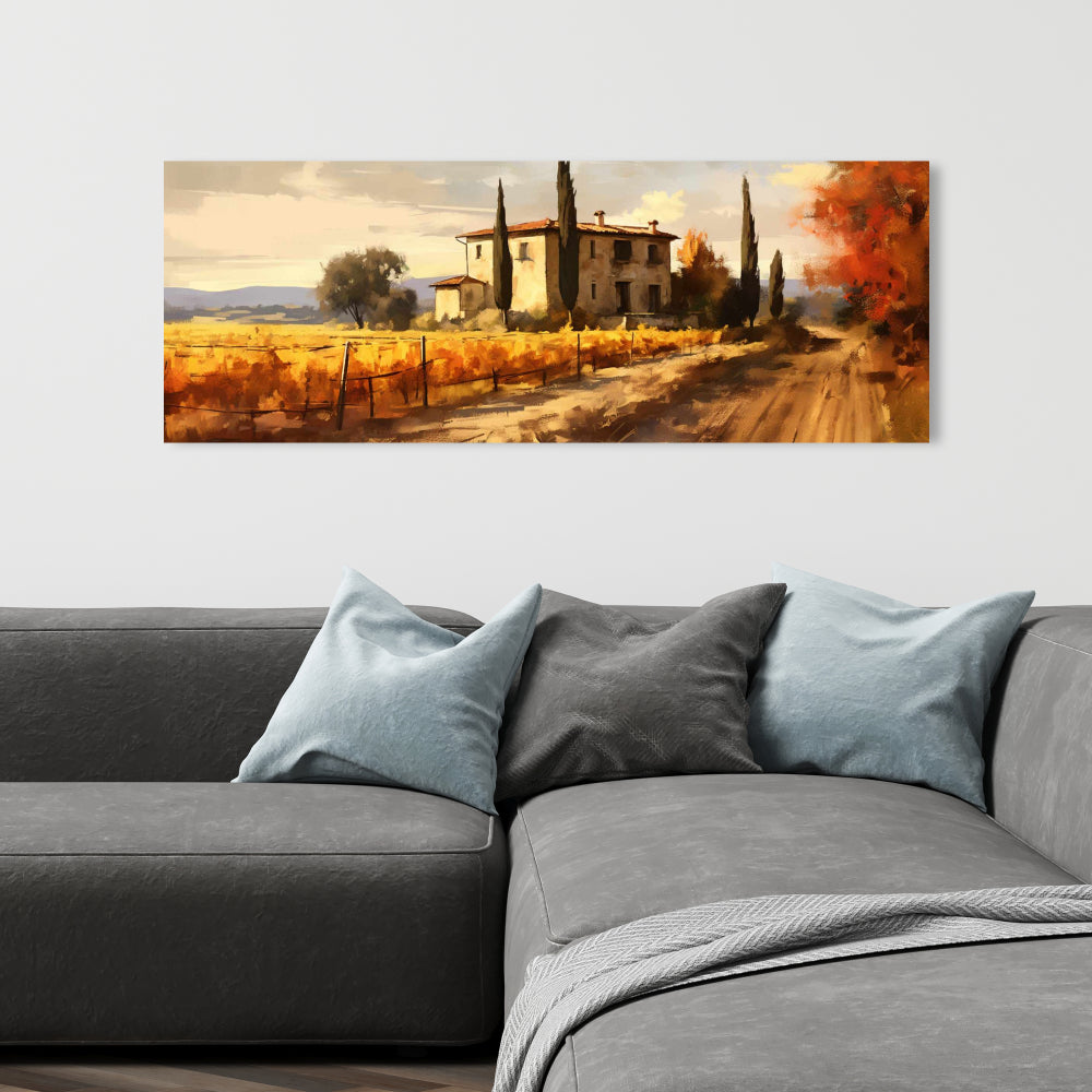Silent House Landscape Canvas | White Illustrative Home Decor
