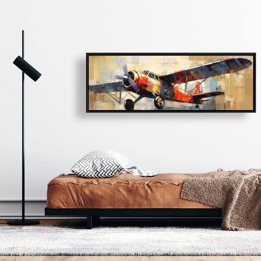 Take Off Framed Canvas | Blue Contemporary Bedroom Decor