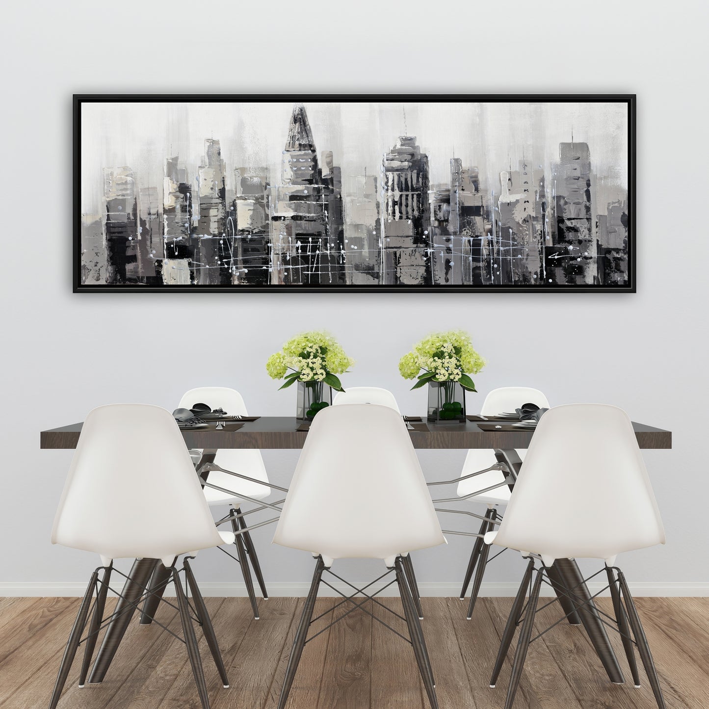 Toile encadrée grise « City Gray » - Décoration murale urbaine