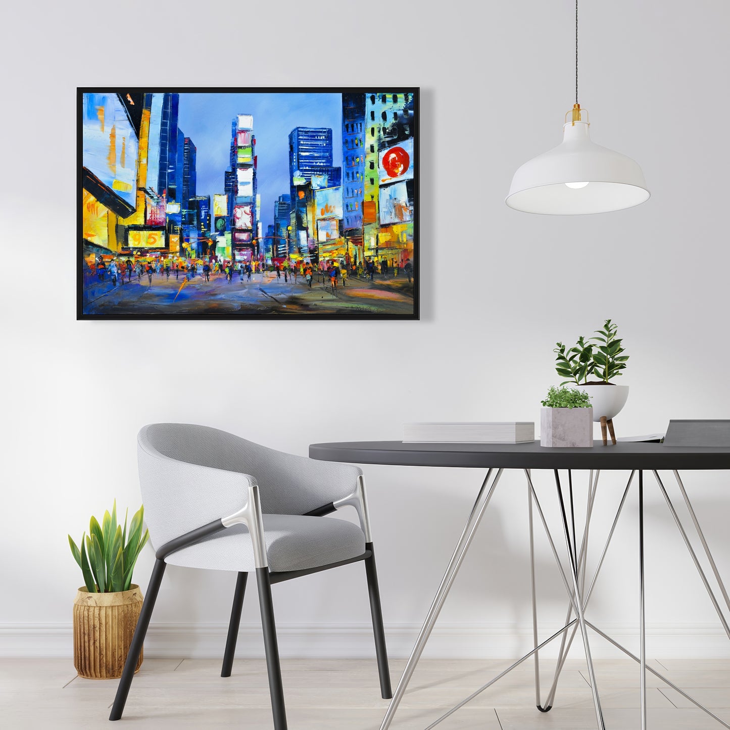 Toile Paysage urbain de Times Square | Décoration d'intérieur encadrée rétro