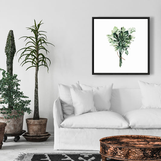 Toile « Tied Up Persil Bundle » | Décoration d'intérieur à feuilles blanches