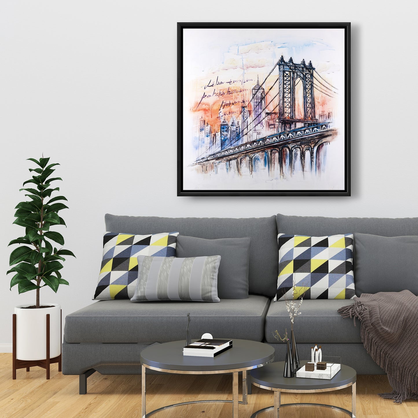 Toile encadrée « Croquis de pont » pour décoration de chambre | Art de la maison