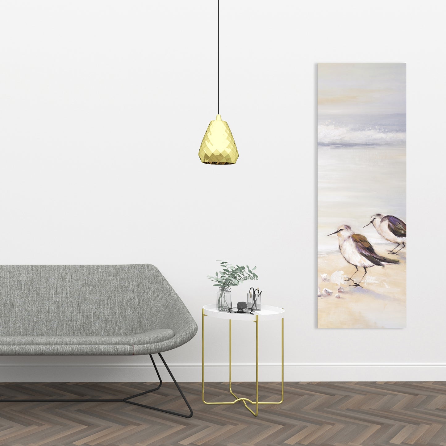 Two Sandpipers on the Beach Canvas - Bird Marine Bedroom Decor