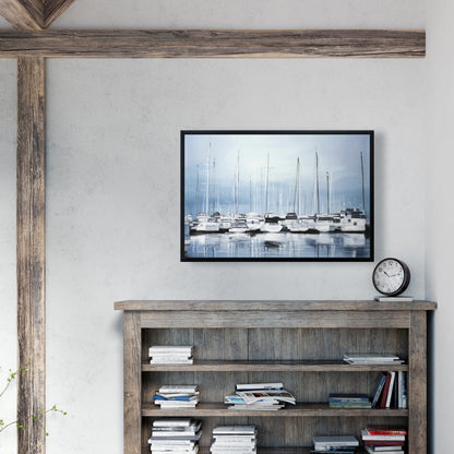 Blue Coastal Marine Canvas - Boats at the Dock 2 | Home Decor